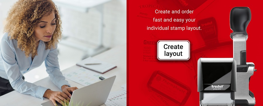 Click “Create layout” to Begin Designing Your Custom Stamp!